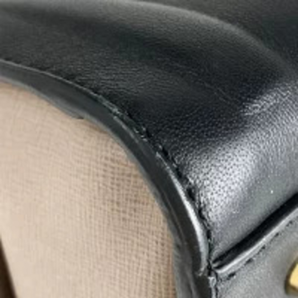 Furla 2way black leather Shoulder Valentina satchel Bag Black
